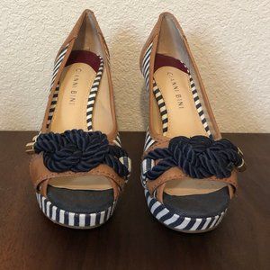 Gianni Bini Nautical Themed Peep Toe Heel